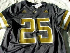 NWT Adidas football jersey, men's L, Ga Tech, #25, gray, no name, $130, ACC picture