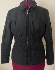 UBU Women's Black/Zibra Reversible Blazer Lined Pockets Zip Jacket Size M NEW picture