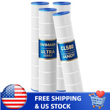 CL580 CV580 PJAN145 Pool Filter Cartridges, 5 oz+ Trilobal Fabric, 4-Pack picture