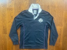 SCOTLAND RUGBY GOLF NAVY BUTTON SWEATER TOP THISTLE MEDIUM/M COTTON RETRO picture