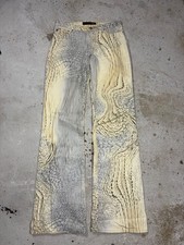 SS 2002 Just Cavalli Eroded Faded Abstract Print Bootcut Pants picture