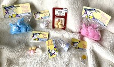 New Vintage Leewards Happy Easter LOT Blue & Pink Rabbits, Chicks, Craft Figures picture
