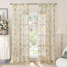  French Country Farmhouse Sheer Curtains for 52