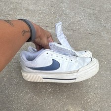 Nike Court Legacy Lift Women’s Low Top White/Blue Sneakers DM7590-104 picture
