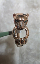 ABSOLUTELY  STUNNING EFFY 14k Rose Gold Diamond Panther Head Ring - SIZE 7 picture