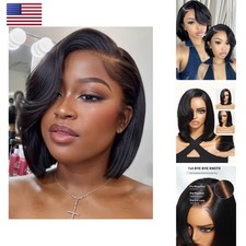 UNICE 8 inch Short Layered Bob Drawstring Wig 7x5 Lace Closure Glueless Ready picture