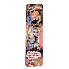 Vintage 90s Fun Cats Bookmark Tab-Marks Kitty 1992 Susan Sturgill Art USA, S-266 picture