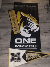 Vintage Missouri Tigers Mizzou Banner And Sign Bundle Black & Yellow picture