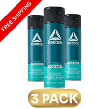 Reebok Cool Your Body Deodorant Body Spray 3 Pack 6oz Men Fresh Scent picture