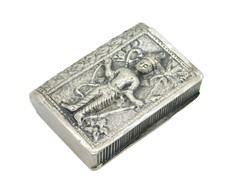 19th Century Anglo-Indian Sterling Silver Vesta Case Antique c1880s picture