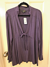 NWT Suzanne Betro Top  Size XL  Heather Grey picture