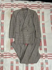 VTG 1950s Double Breasted Suit Prince Of Wales 42R 30x31 Drop Loop picture