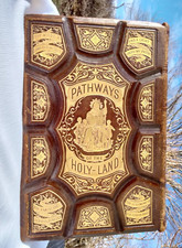 Pathways of the Holy Land Published 1875 Leather Bound Gilded Volume Beautiful picture