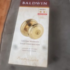 BALDWIN Prestige Series Alcott Knob Polish Brass Finish Keyed Entry 93540-001 picture