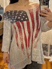Off The Shoulder Vintage American Shirt picture