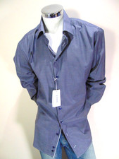 Eton Dress Shirt Men 18.5 / 47 Gray 3XL PolkaDot Cotton Contemporary Button Down picture