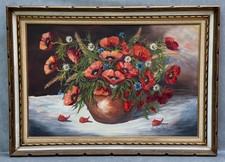 VERA EKSARCHOW OIL PAINTING LARGE SIGNED ORIGINAL STILL LIFE VASE FLOWERS FLORAL picture
