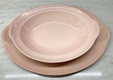 MCM Vintage T.S.&T. Lu-Ray Pastels - Pink Oval Platter & Vegetable Dish picture