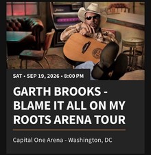 Garth Brooks Washington DC Blame It All On My Roots Tour September 19 2026 8 PM picture