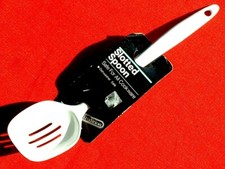 Aronson Melamine Slotted Serving Spoon White 12inch picture