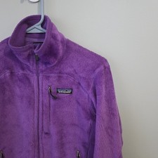 PATAGONIA Women's Small Full Zip Fleece Jacket Purple Pockets Excellent picture