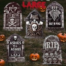 Unique DIY Halloween Graveyard Tombstones - 5PCS, 25.2-Inch Outdoor Decor picture