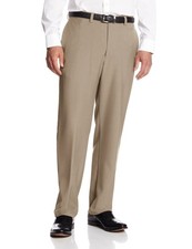 Haggar Mens Classic fit Dress Pants 36 / 30 Brown Solid picture