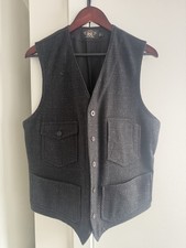 RRL Ralph Lauren Vintage ENGINEERING VEST (Black & White Speckled) - Large picture