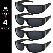 Mens Sunglasses OG Gangster Biker Style Locs Style 4 Pack Super Dark Lens picture