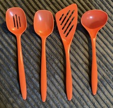 Vintage Hutzler Orange Melamine Cooking Kitchen Utensils - Set of 4 picture