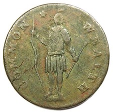1788 Massachusetts Cent Colonial Copper Coin 1C - Rare Early Colonial Coin picture