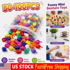Mini Middle Fingers 50/100 Pack Tiny Hands Adult Gag Gift Set Colorful picture