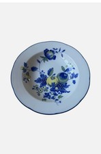 Mikasa Pendleton 8.75” Soup/Salad Bowls Blue/Yellow/Green Fruits/Floral Set Of 6 picture
