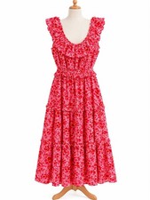 NWT J.Crew Red Pink Floral Ruffle Tiered Maxi Dress Size 6 picture