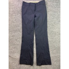 Theory Dress Pants Womens 00 Navy Blue Virgin Wool Blend Stretch Flare Trousers picture