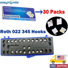 30Pks Dental Orthodontic Ceramic Brackets Mini Clear Braces Roth 022'' 345 Hooks picture