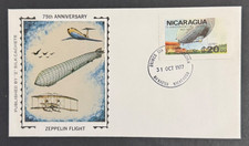 AtoZ. 1977 Nicaragua FDC Zeppelin Silk Cachet Scarce picture