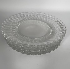 Fostoria Colony Clear Glass Salad Plates 7.25” Set of  6 Vintage Swirl picture