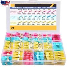 US 240pc/Set Heat Shrink Marine Automotive Terminals Waterproof  Wire Connectors picture