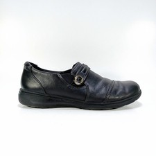 Clarks Collection Carleigh Pearl Womens 9.5 Black Leather Slip On Loafers picture