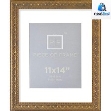 Stylish 11x14 Bronze Picture Frame with White Mat for Weddings & Holidays picture