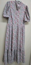 New Avara Dress Womens Ditsy Floral Maxi 3/4 Sleeve Boho Ruffle Hem Lined Medium picture