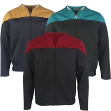 For Picard Gold Blue Red Uniform Voyager Starfleet Jacket Top Shirts Costumes picture
