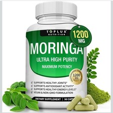 Toplux Moringa 1200mg – Ultra High Purity Maximum Potency, 90 Capsules picture