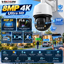 Vikylin 4K 8MP PoE PTZ IP Camera 18X Zoom 1/2.8