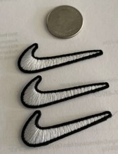 (3) Sports Logo/ Emblem Embroidered Iron On Patches swoosh White 2