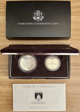 1989-S United States Congressional Bicentennial Coins Proof Silver $1, Clad Half picture