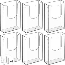 MaxGear Brochure Holder 4x9 inch Acrylic Literature Display 6 Packs, Clear picture