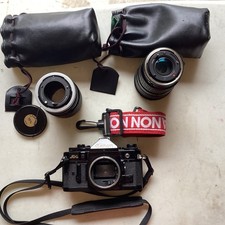 Vintage Canon A-1 35mm SLR Film Camera w/ Canon Zoom Lens FD 28-85mm & 135mm picture