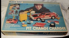 Vintage 1974 Louis Marx Pit Change Dodge Charger Race Car Toy picture